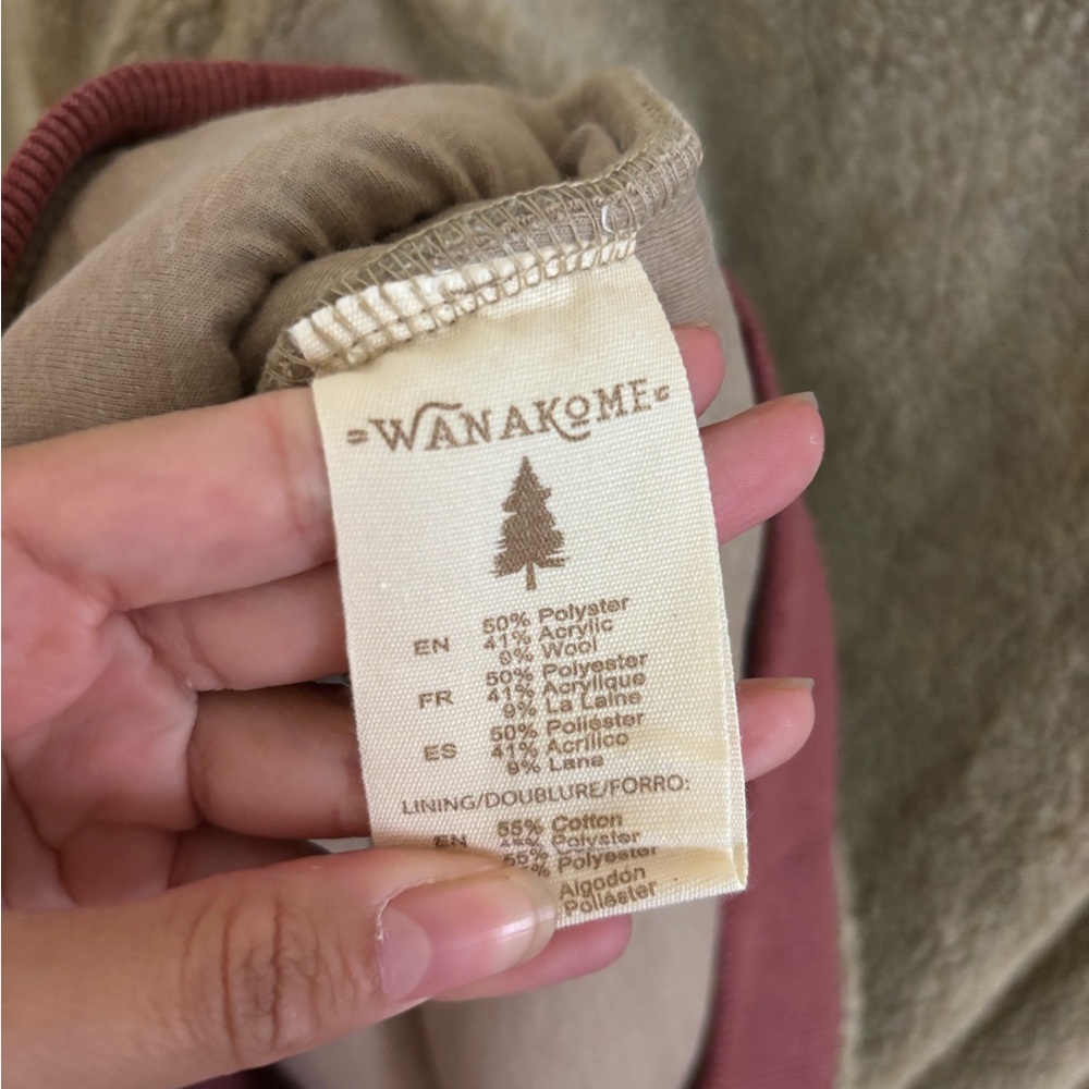 NWT Wanakome Women’s XXL Tan and Brown Fleece Hoodie Teddy Sweatshirt - Picture 8 of 9